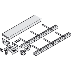 Hawa Concepta 25 Bottom Profile with Cover Caps, Cintact Slope, and Drilling Jig, Clear Anodized