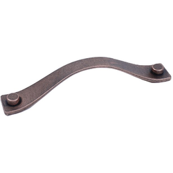 Raw Authentic 6-19/64 Inch Zinc Die Cast Pull Variant 2, Aged Matte Red Copper