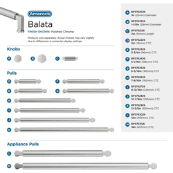 Balata 3" Center to Center Cabinet Pull , Polished Chrome