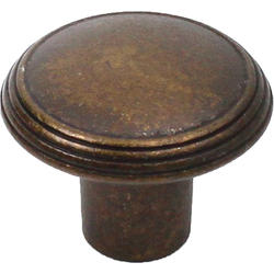 Rio 1-3/16 Inch Zinc Die Cast Knob, Weathered Brass