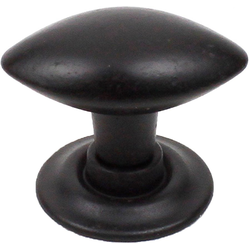 Rio 1-3/16 Inch Zinc Die Cast Oval Knob, Matte Black