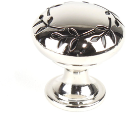 Hamilton 1-3/16 Inch Zinc Die Cast Knob, Polished Nickel/Black