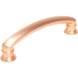 Belvedere 4 Inch Zinc Pull, Satin Rose Gold