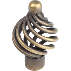 Orleans 1-15/16 Inch Wrought Iron Knob, Antique Brass