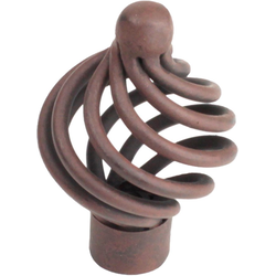 Orleans 1-15/16 Inch Wrought Iron Knob, Natural Rust