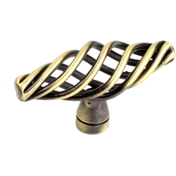 Orleans 15/16 Inch Wrought Iron Oval Knob, Antique Brass