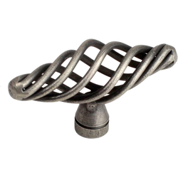 Orleans 15/16 Inch Wrought Iron Oval Knob, Antique Pewter
