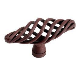 Orleans 15/16 Inch Wrought Iron Oval Knob, Natural Rust