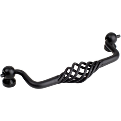 Orleans 5 Inch Wrought Iron Bail Pull, Matte Black