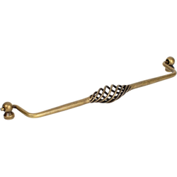 Orleans 10 Inch Wrought Iron Bail Pull, Antique Brass