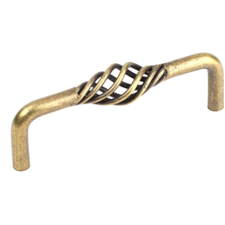 Orleans 4 Inch Wrought Iron Pull, Antique Brass