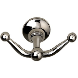 Ravello Premium Solid Brass Double Hook, Polished Nickel