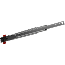  FR5019 Heavy-Duty Side Mount 15-3/4" Length Full Extension Ball-Bearing Slide for Metal Cabinet Standard Mounting Tab Installation, Integral Anti-Tilt Closing Mechanism, 1 Inch Overtravel