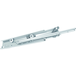 Fulterer 7180 Heavy Duty 35-15/32" Length Self-Close Full Extension Slide, Cabinet Side/Drawer Bottom Mounted, 441 lb. Maximum Load Rated, 48mm (1.9") Overall Side Space Required, Pair, Zinc
