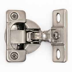 Grass TEC 863 108 Degree Opening Self-Close Variable 1-7/16" Minimum Overlay Face Mount Hinge, Press-in Dowel Mounting, 42 mm Hinge Screw Spacing