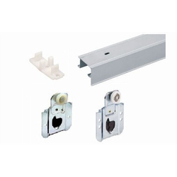 Top Line Grant 6000 Series 48" Length Side Mounted Bypass Sliding Door Hardware Set For 3/4" Thickness Doors, Track Not Included, 50 Lbs Max. per Door
