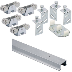 20% OFF Top Line Grant 72" Length 7003 Series Bypass Sliding Door Hardware Set For 1-3/8" Thickness Doors, 150 Lbs Max. per Door