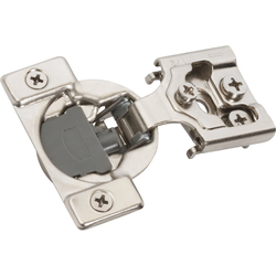 Amerock 1/2" Overlay Soft-Close Compact Face Frame Hinges (2) including Screws, 105 Degree Opening Angle, Nickel 