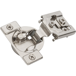 Amerock 3/4" Overlay Self-Close (Spring) Compact Face Frame Hinges (2) including Screws, 105 Degree Opening Angle, Nickel 
