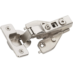  Amerock Self-Close (Spring) 1/2" Overlay Hinge and Face Frame Style Mounting Plate Set (2 of each) including Screws, 105 Degree Opening Angle, Nickel 