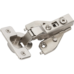  Amerock Soft-Close 1/2" Overlay Hinge and Face Frame Style Mounting Plate Set (2 of each) including Screws, 105 Degree Opening Angle, Nickel 