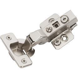 Amerock 2-Pack Self-Close Partial/Half Overlay Hinges (2) and Frameless Style Mounting Plates (2) including Screws, 105 Degree Opening Angle, Nickel 