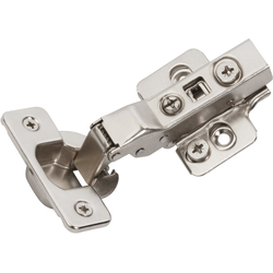  Amerock 2-Pack Partial Overlay Door Set including 2 Hinges, Frameless Mounting Plates, and Screws, Soft-Closing (Damper), 105 Degree Opening Angle, Nickel 