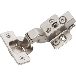 Amerock 2-Pack Full Inset Door Set including 2 Hinges, Frameless Mounting Plates, and Screws, Self-Closing (Spring), 105 Degree Opening Angle, Nickel