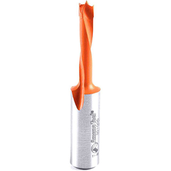 Amana 301005 Brad Point Boring Bit, 5mm Diameter x 57mm Length, 10mm Shank, 27mm Flute Length, Left Hand Cut, Orange