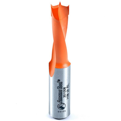 Amana 301008 Brad Point Boring Bit, 8mm Diameter x 57mm Length, 10mm Shank, 27mm Flute Length, Left Hand Cut, Orange