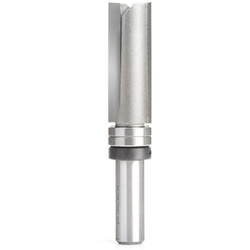 Amana 45360 Carbide Ball-Bearing 2 Flute Plunge and Templating Router Bit, 3/4" Cutting Edge Diameter x 2" Length, 1/2" Diameter Shank x 4" Overall Length