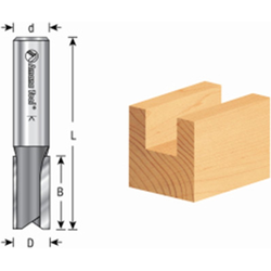 Amana 45418 Carbide 2 Flute Straight Plunge Router Bit, 1/2" Cutting Edge Diameter x 1" Length, 1/2" Diameter Shank x 2-5/8" Overall Length
