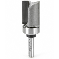 Amana 45464 Carbide Ball-Bearing 2 Flute Plunge and Templating Router Bit, 3/4" Cutting Edge Diameter x 1" Length, 1/4" Diameter Shank x 2-1/2" Overall Length