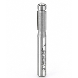 Amana 47090 Carbide Ball-Bearing 2 Flute Flush Trim Router Bit, 1/4" Cutting Edge Diameter x 1/2" Length, 1/4" Diameter Shank x 2-1/4" Overall Length