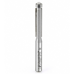 Amana 47092 Carbide Ball-Bearing 2 Flute Flush Trim Router Bit, 1/4" Cutting Edge Diameter x 1" Length, 1/4" Diameter Shank x 2-1/2" Overall Length