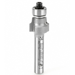 Amana 47150 Carbide Ball-Bearing 2 Flute "No-File" Trim Router Bit, 1/2" Cutting Edge Diameter, 1/4" Diameter Shank x 1-7/8" Overall Length