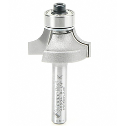Amana 49504 Carbide Ball-Bearing 2 Flute 1/4" Radius Corner Rounding Router Bit, 1/4" Diameter Shank x 2" Overall Length