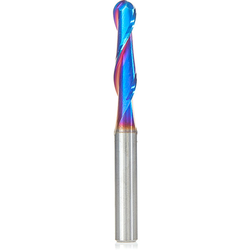 Amana 46376K CNC 2 Flute Up-Cut Spiral Router Bit with 1/4" Shank, 2-1/2" Length, 1/4" Diameter, 1" Cut Height, EL Coating