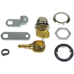 CompX 8052 Disc &amp; Tumbler Cam Lock, 90 Degree Cam Turn, Flush or Lipped/Overlay, 5/8" Cylinder Length, 15/64" Material, Keyed Alike, 3/4" Mounting Hole, Master Keyed #415, Bright Nickel