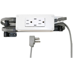Compact Electrical Charging Outlet for Drawers with 2 AC, 2 USB-C, 15 Amps, White