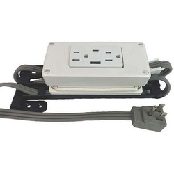 Compact Electrical Charging Outlet for Drawers with 2 AC, 1 USB-A, 1 USB-C, 15 Amps, White