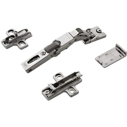 Salice Duomatic Full Overlay "Universal" Soft Close Push-to-Open Glass and Mirror "Thin-Door" Hinge, No Glass Drilling Required, 110 Degree Opening Angle