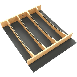 16-1/4" W x 19-1/2" D x 2-5/16" H Craftsman Collection Solid Maple Utensil Drawer Insert with Black Accents, Light Brown