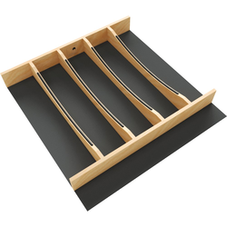19-1/4" W x 19-1/2" D x 2-5/16" H Craftsman Collection Solid Maple Utensil Drawer Insert with Black Accents, Light Brown
