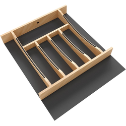 16-1/4" W x 19-1/2" D x 2-5/16" H Craftsman Collection Solid Maple Cutlery Drawer Insert with Black Accents, Light Brown