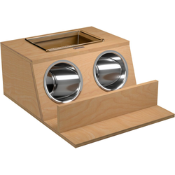 29% OFF 13-3/16" W x 16-5/8" D x 6-3/4" H Natural Maple Drawer Insert with Stainless-Steel Bins for 18" Vanity Drawers, Brown