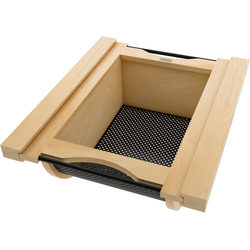 17-11/16" W x 21-1/4" D x 8-7/16" H Natural Maple/Black Produce Basket for 18" Base Cabinets, Light Brown