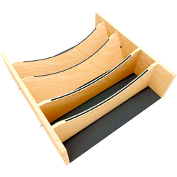 Craftsman Collection Solid Maple Adjustable Deep Drawer Divider Insert with Black Accents for 21"-24" Base Cabinet Drawers
