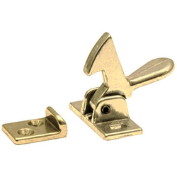 5/8" Width x 1-3/8" Height Solid Brass Elbow Catch with Strike, Brass