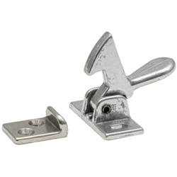 5/8" Width x 1-3/8" Height Solid Brass Elbow Catch with Strike, Aluminum
